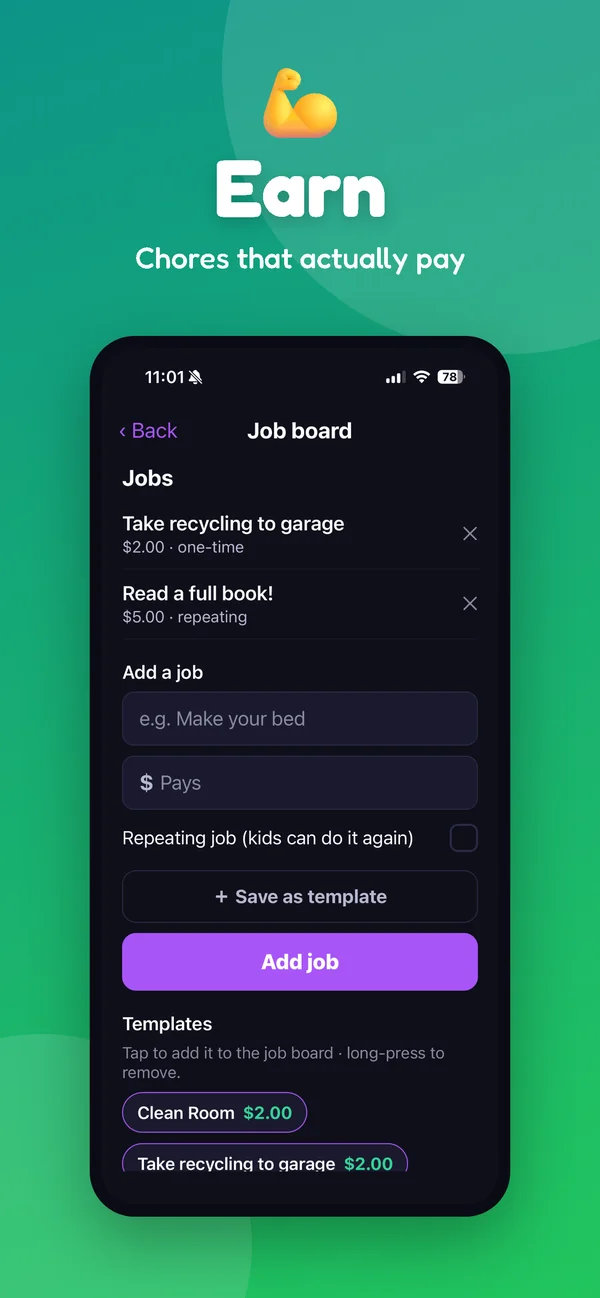 Earn — chores that actually pay